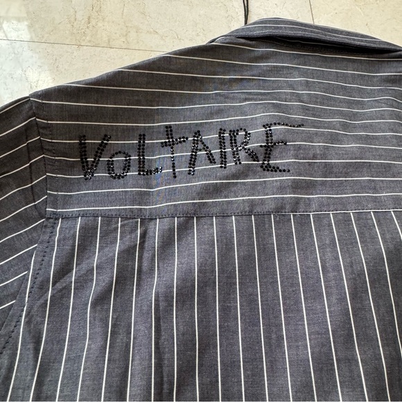 Zadig & Voltaire Taskiz Strass button up shirt embellished striped S - Picture 13 of 16